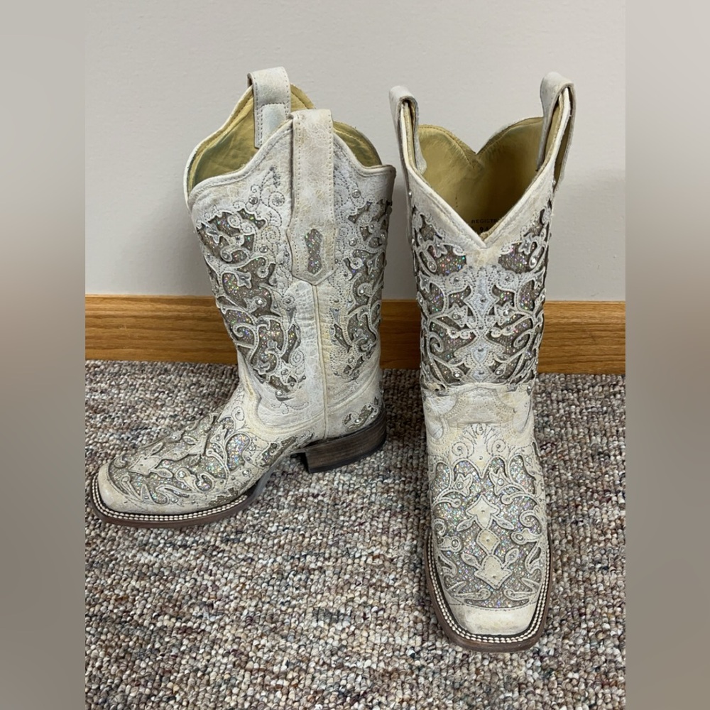 Women’s Corral Glitter Inlay and Crystals Wedding Boots